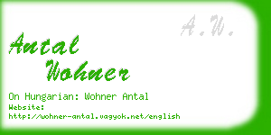 antal wohner business card